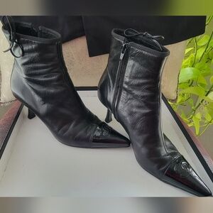 Chanel Patent Toe CC Bootie Heels